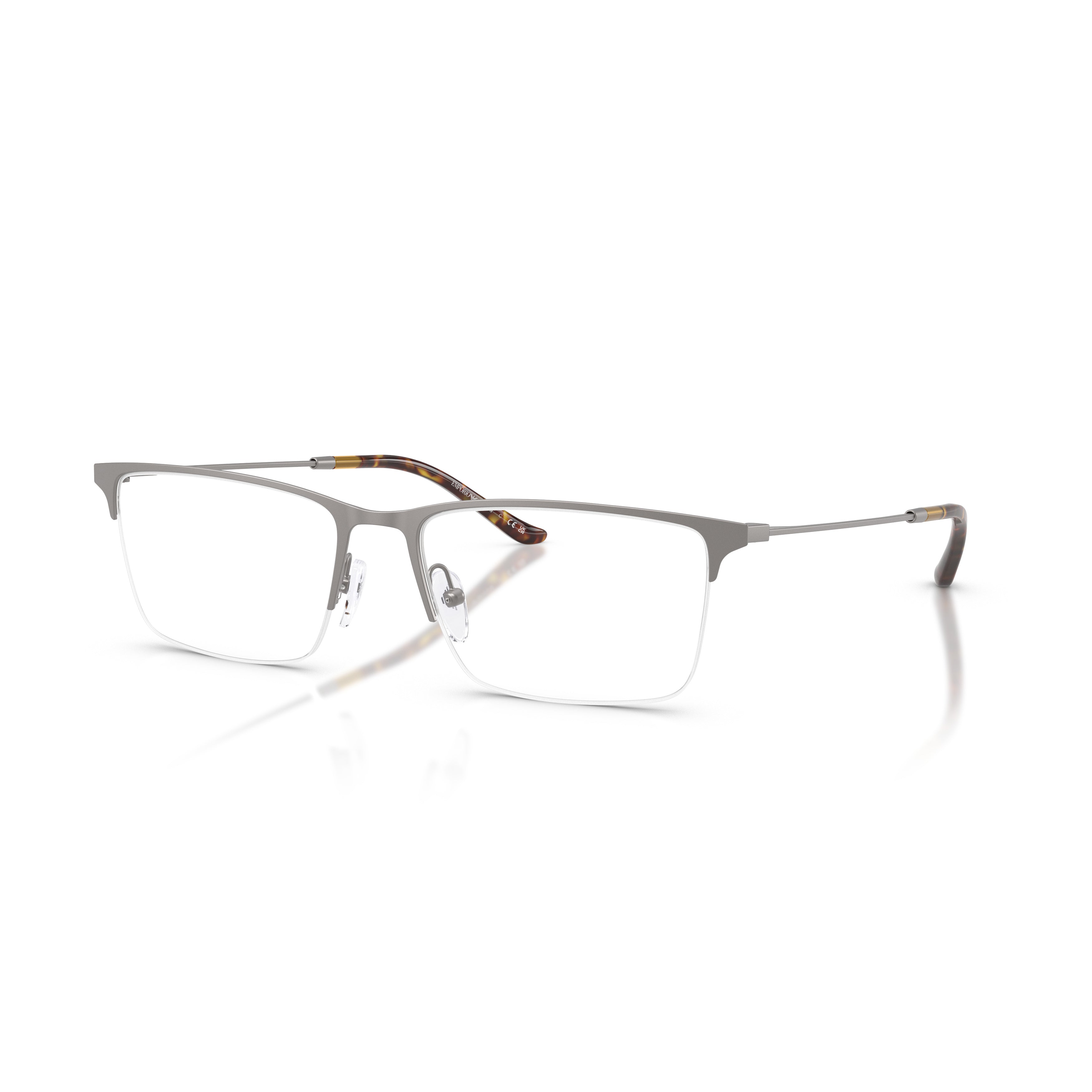 0ea1171 Semi-Rimless Metal Frame Eyeglasses with Tortoiseshell Tips
