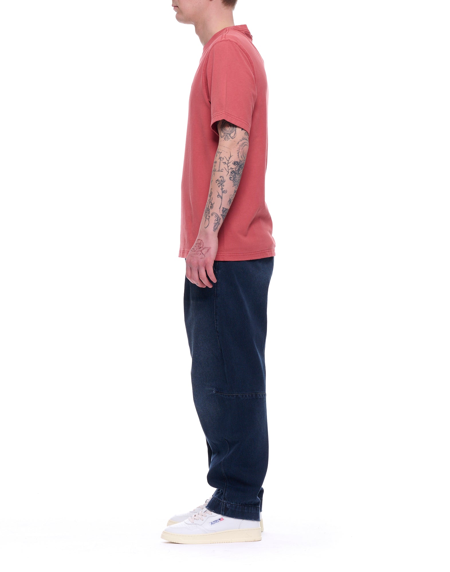 Dark Blue Cotton Regular Fit Trousers