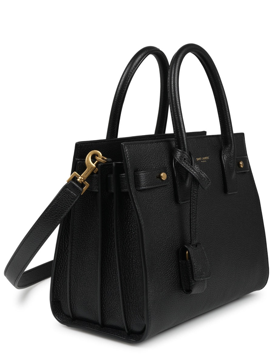 Pebbled Leather Handbag With Dual Handles