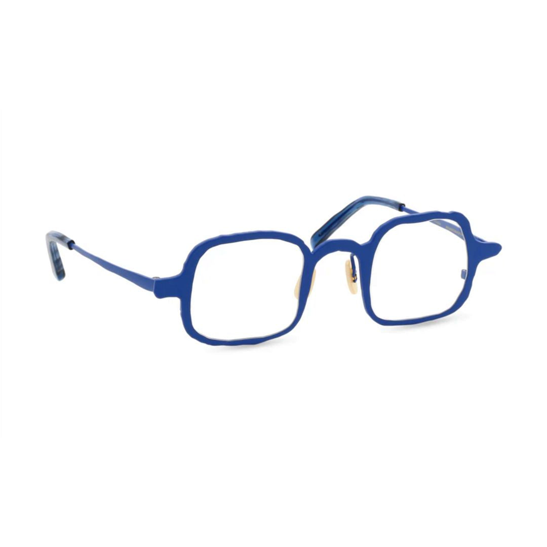 Mm-0086 Geometric Square Frame Eyeglasses in Blue