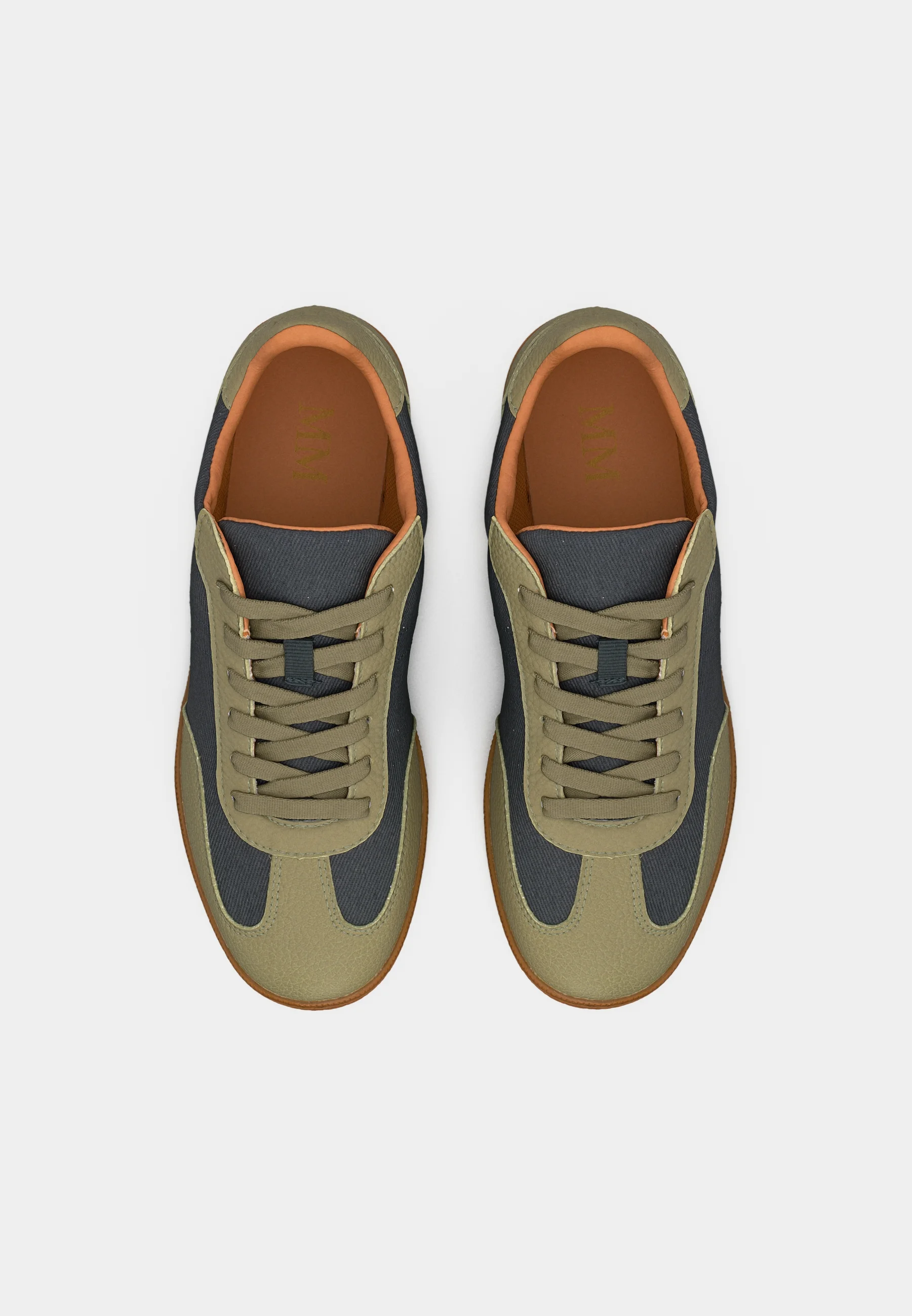 Gray Bicolor Bovine Leather Sneakers
