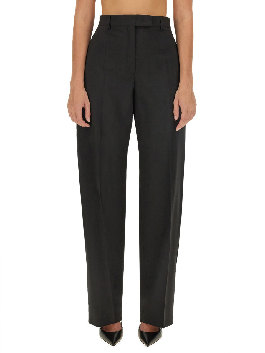 High-Waisted Straight-Leg Virgin Wool Pants