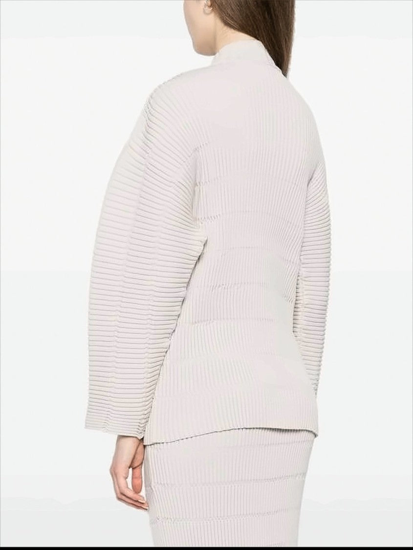 Pleated Turtle Neck Top With Sculptural Silhouette