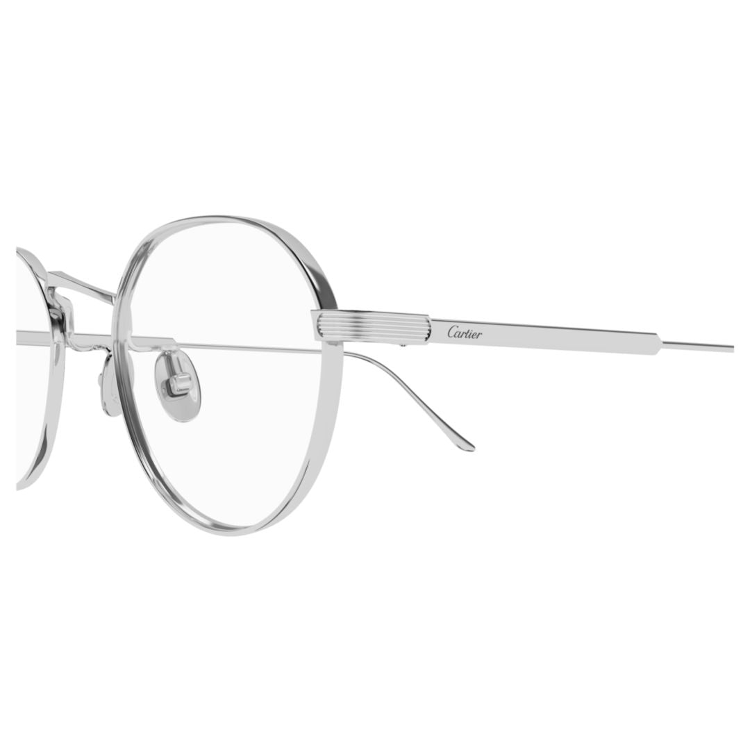 Ct0561oa Round Titanium Eyeglasses with Polished Metallic Finish