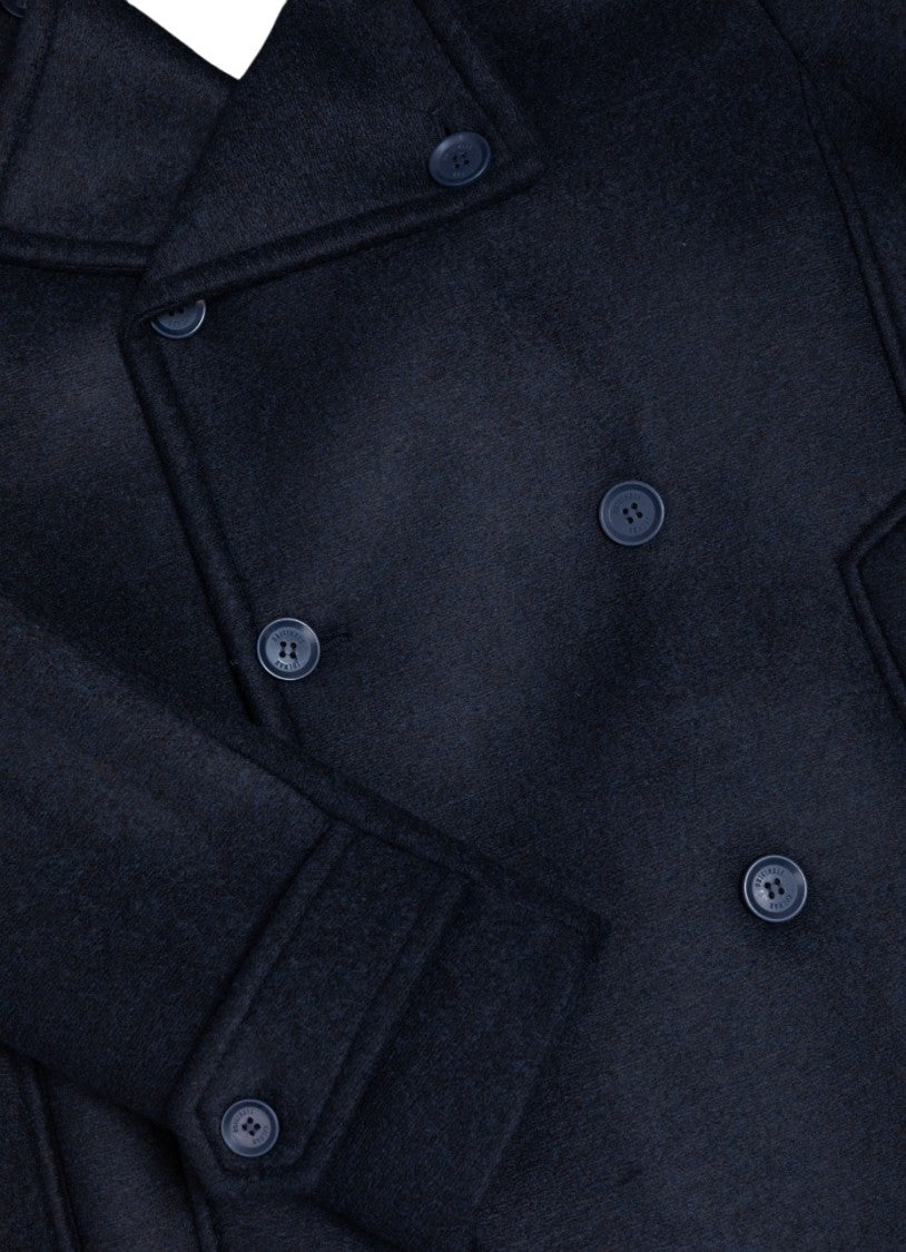 Tailored Double-Breasted Wool Blend Coat