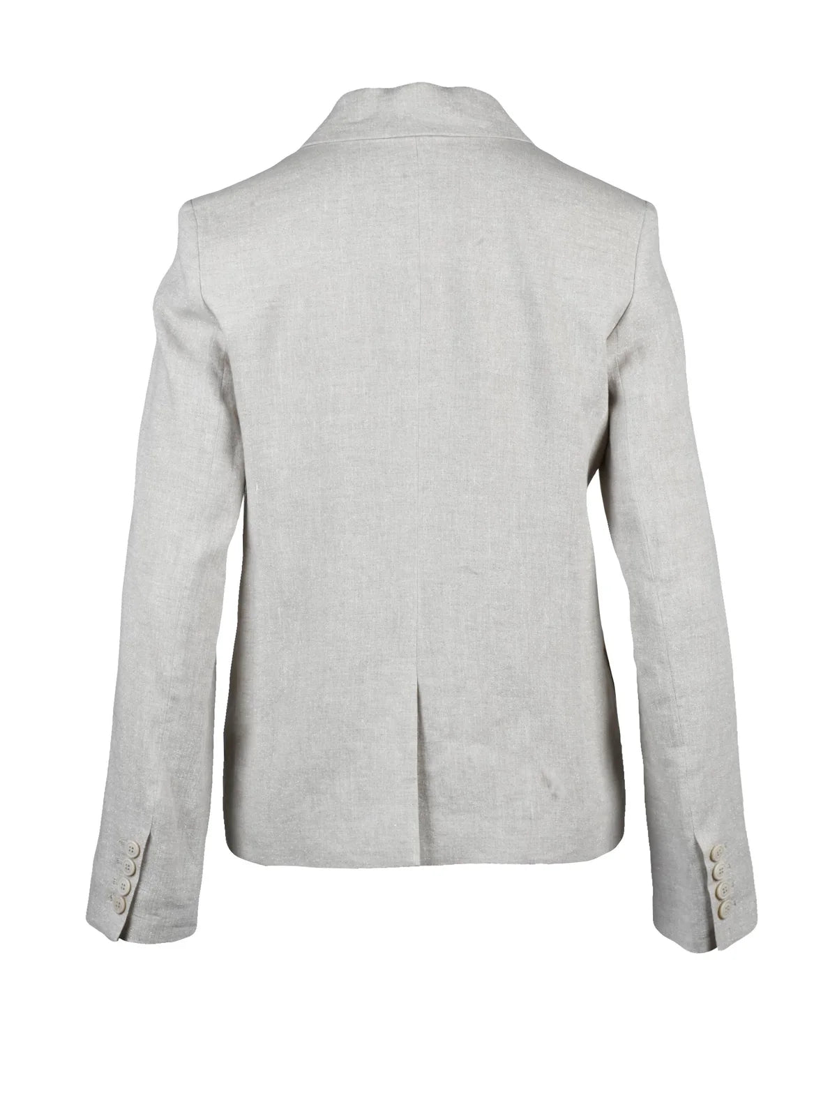 White Double-Breasted Linen Viscose Jacket