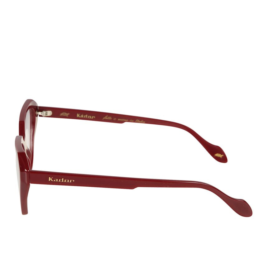Katrin Light Geometric Deep Red Acetate Eyeglasses
