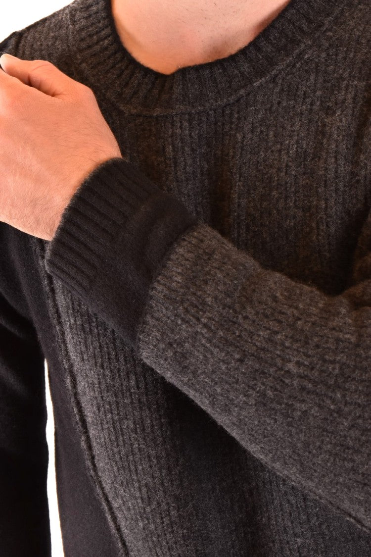 Multicolored Knit Sweater With Unique Patchwork Design