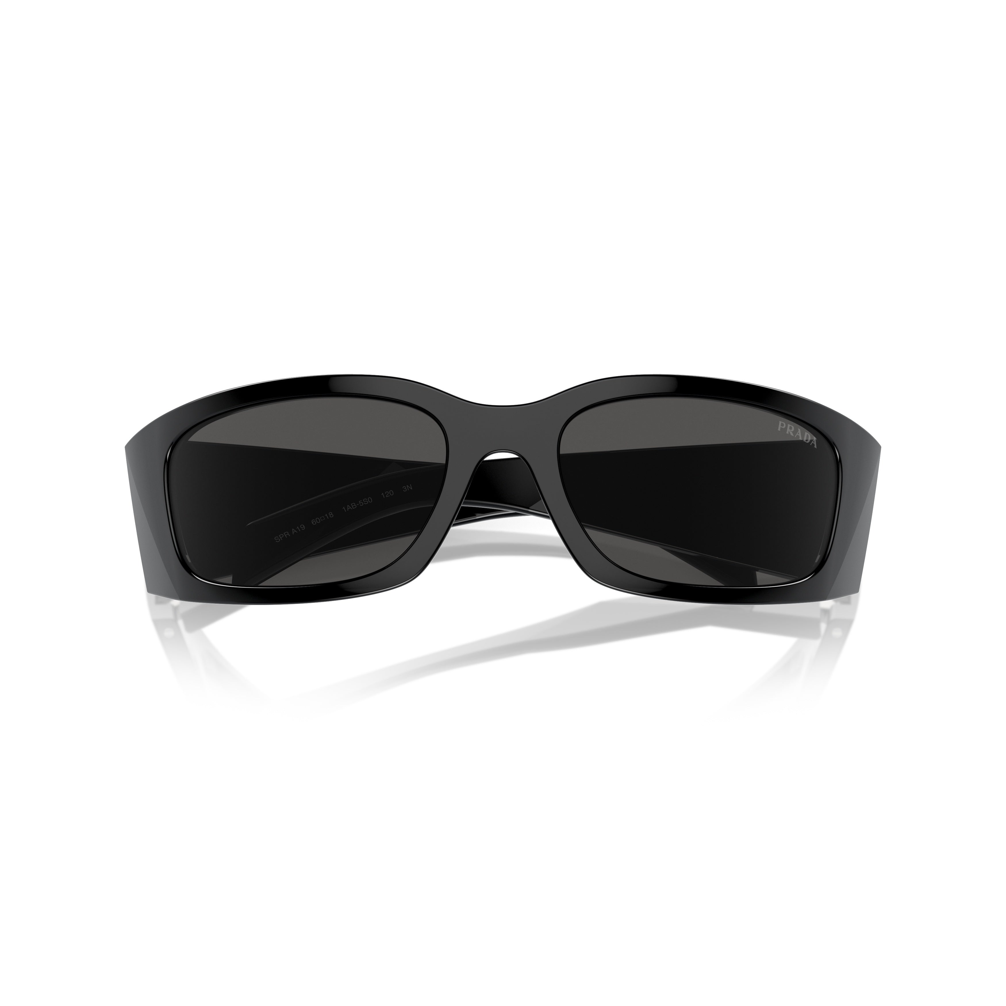 Black 0pr A19s Rectangular Faceted Sunglasses