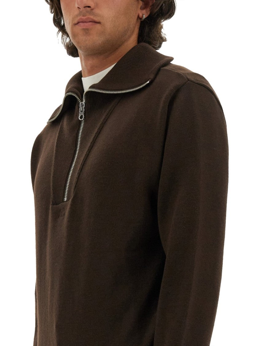 Knitted Polo With Zip-Up Collar