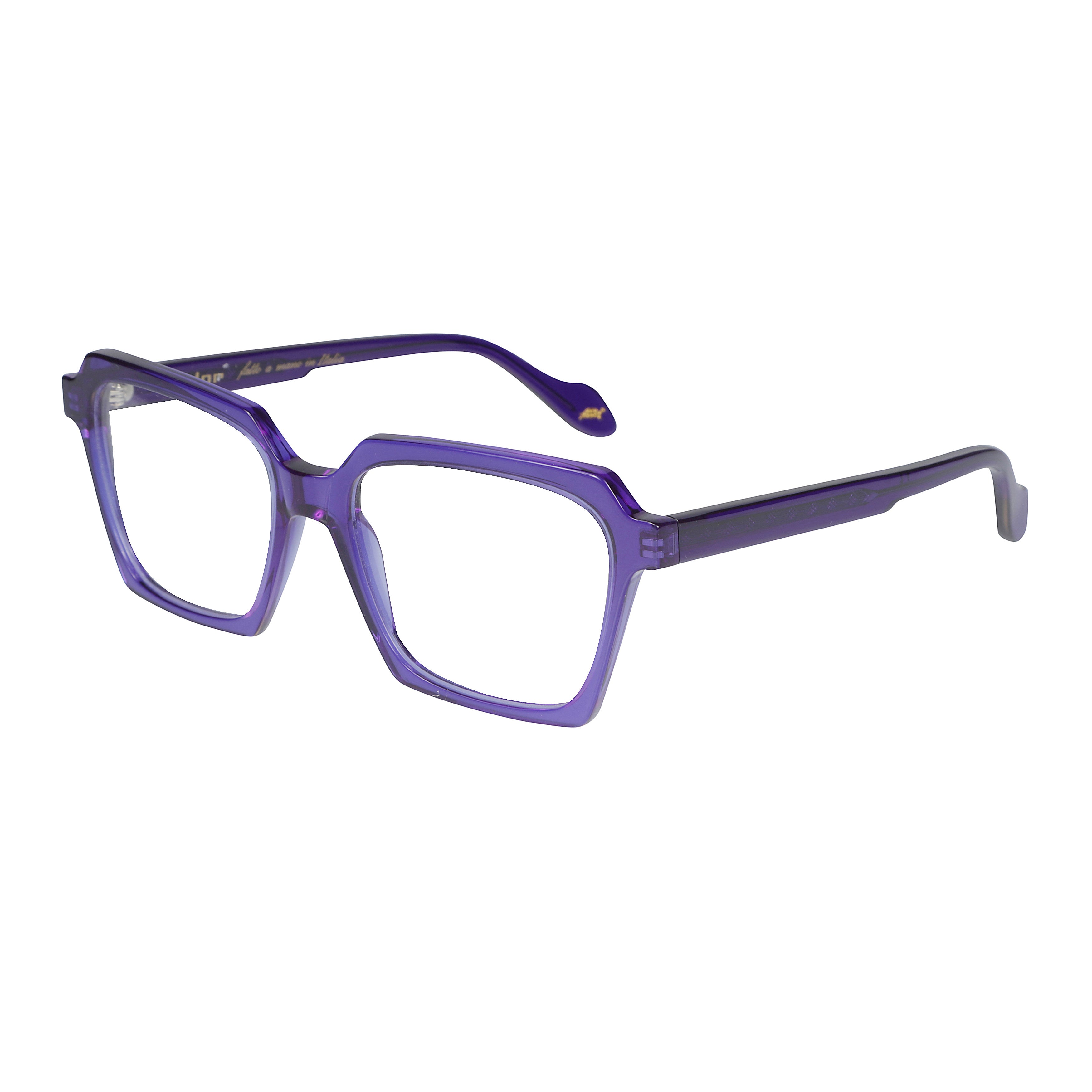 Kallima Light Translucent Purple Geometric Square Eyeglasses