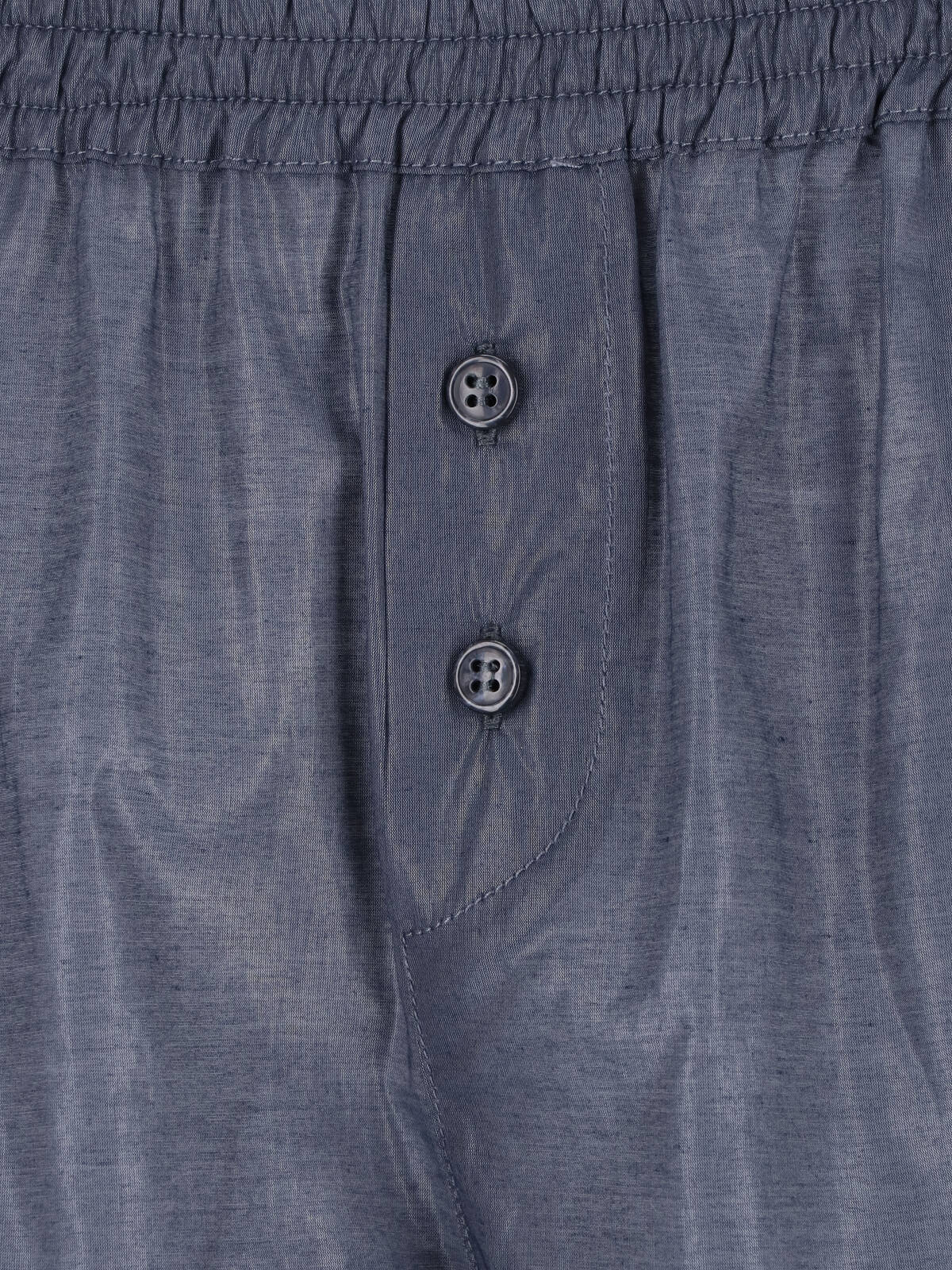Blue Textured Elastic Waist Trousers