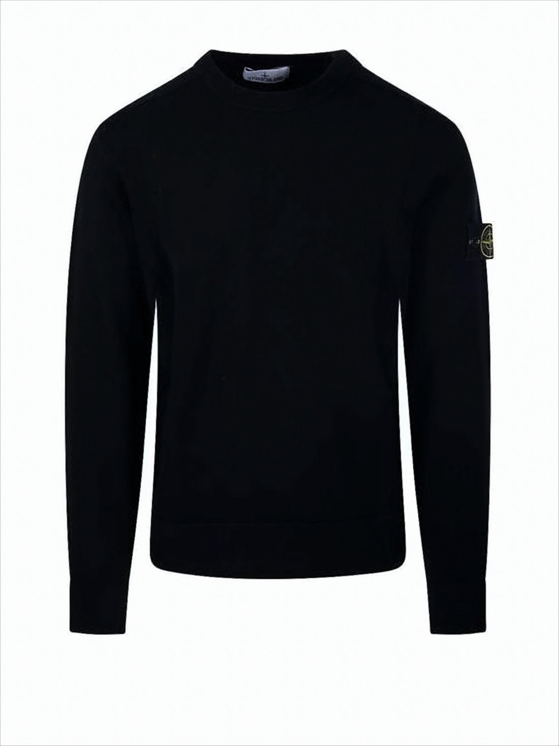 Classic Crew Neck Black Knit Sweater