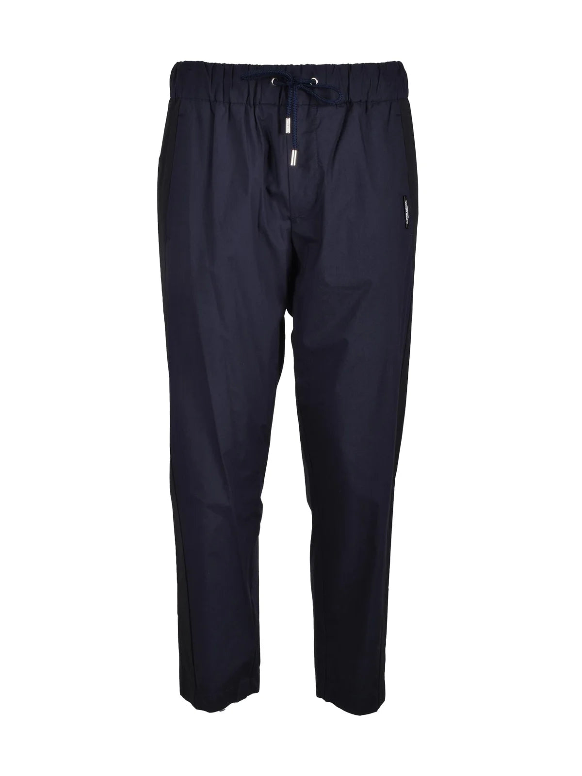 Cotton Trousers with Adjustable Waistband and Contrast Detailing