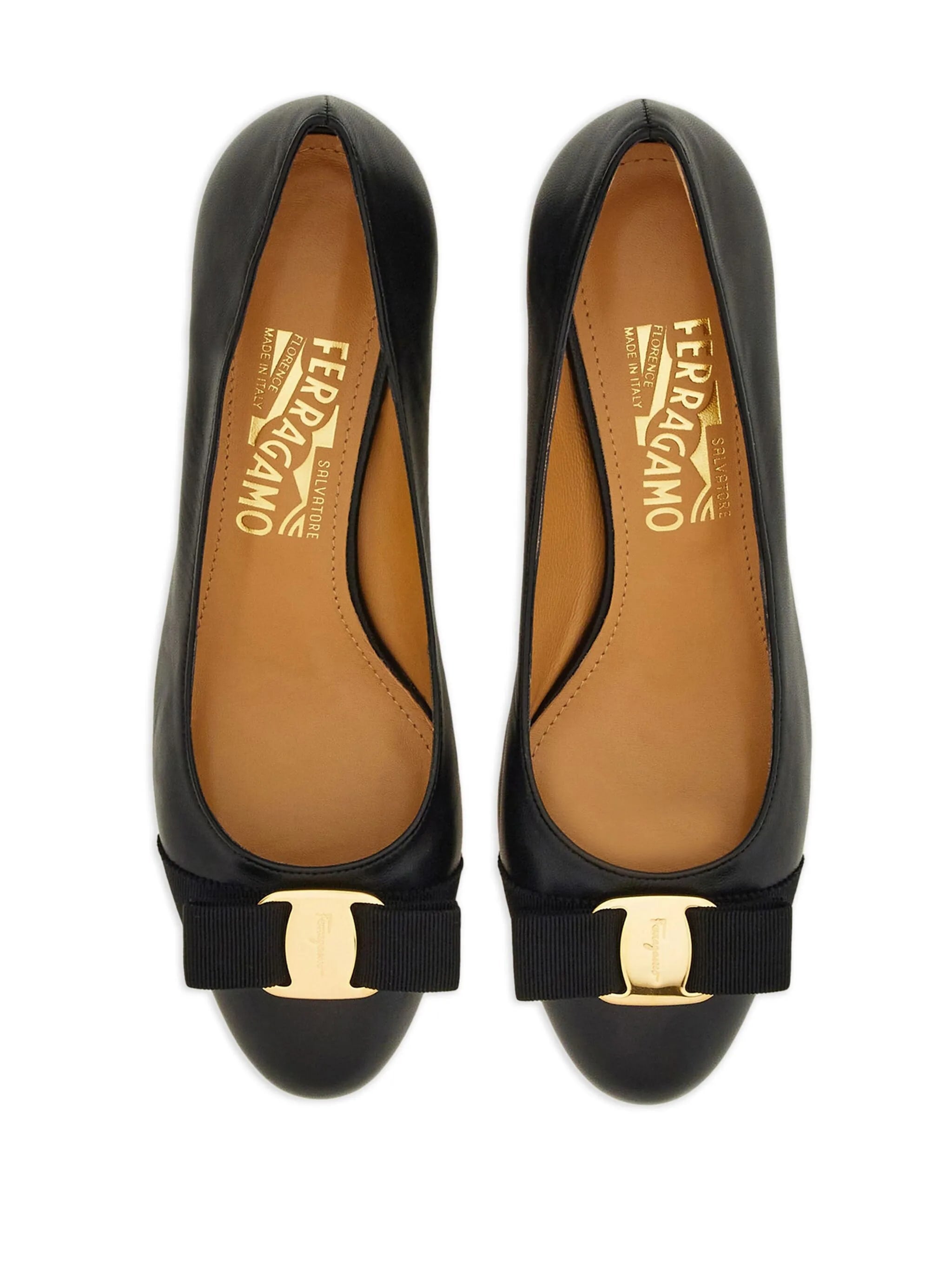 Black Vara Soft Low-Heeled Leather Flats