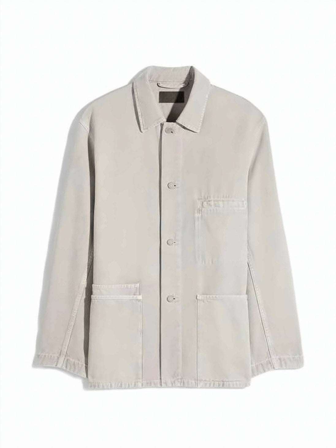 Beige Washed Cotton Patch Pocket Jacket