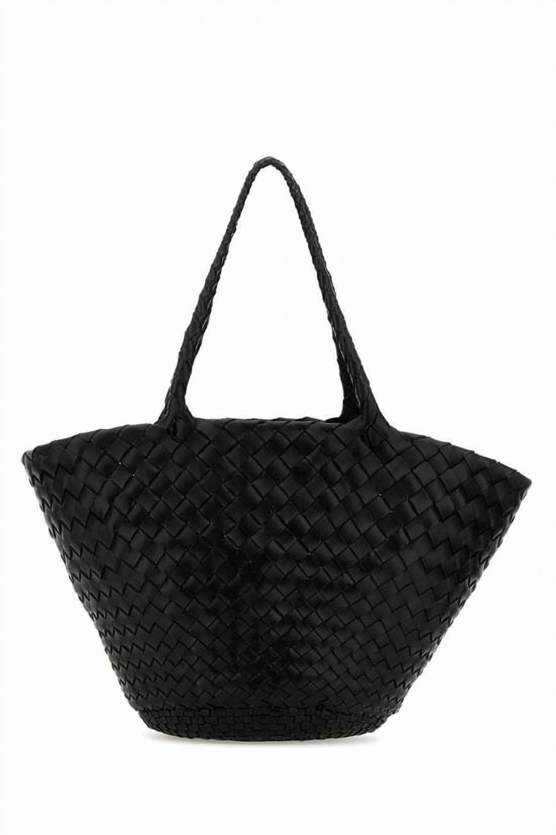 Trapezoidal Shoulder Bag with Braided Handles