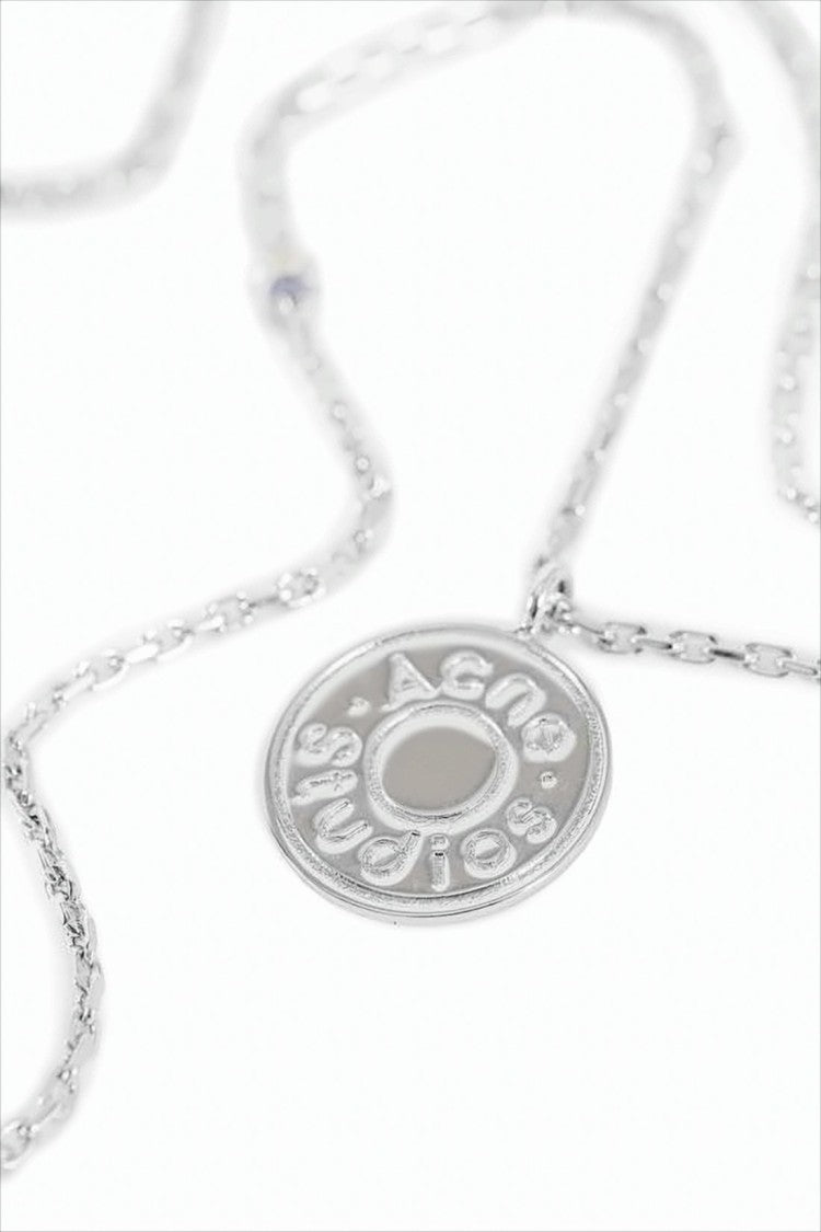 Engraved Round Pendant Necklace with Adjustable Chain