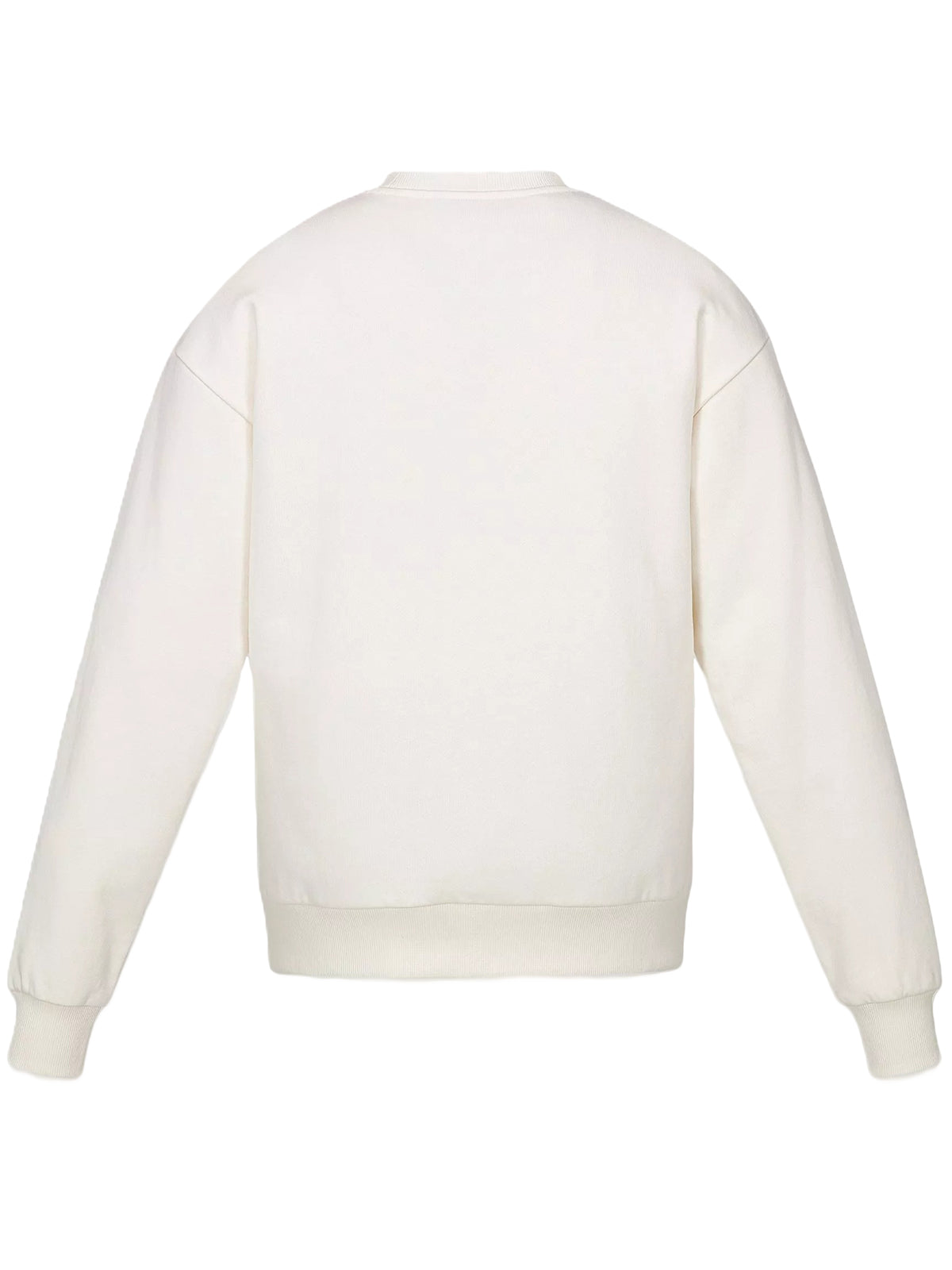White Cotton Sweatshirt with Playful Dog Graphic