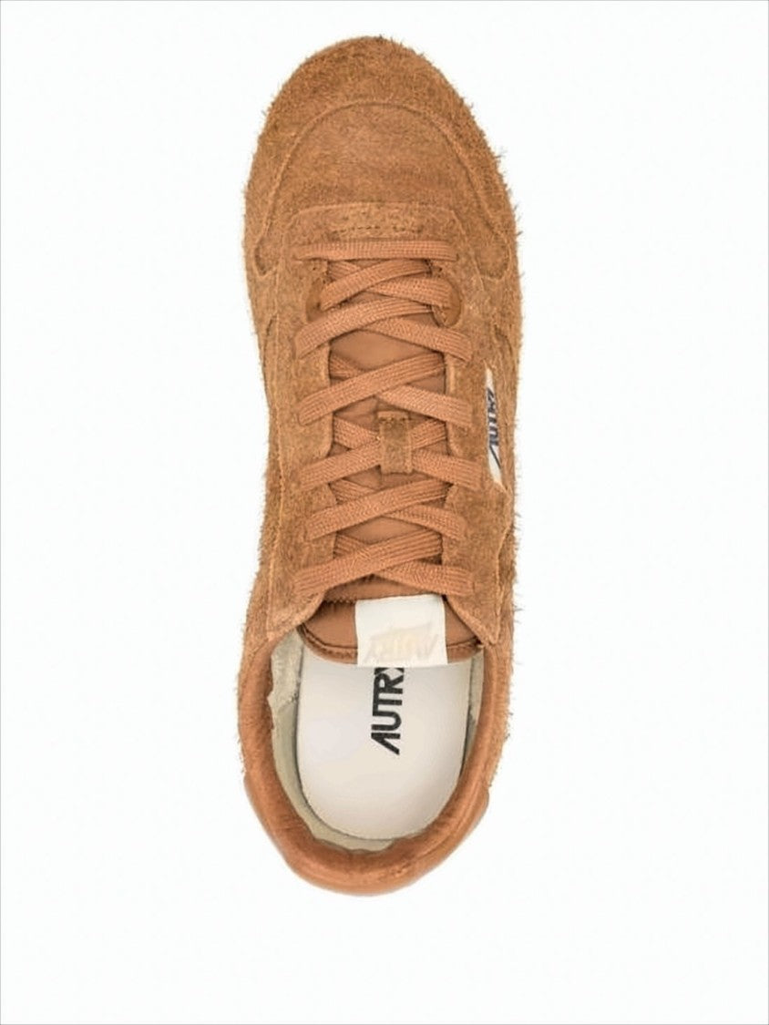 Textured Suede Sneakers with Leather Accents