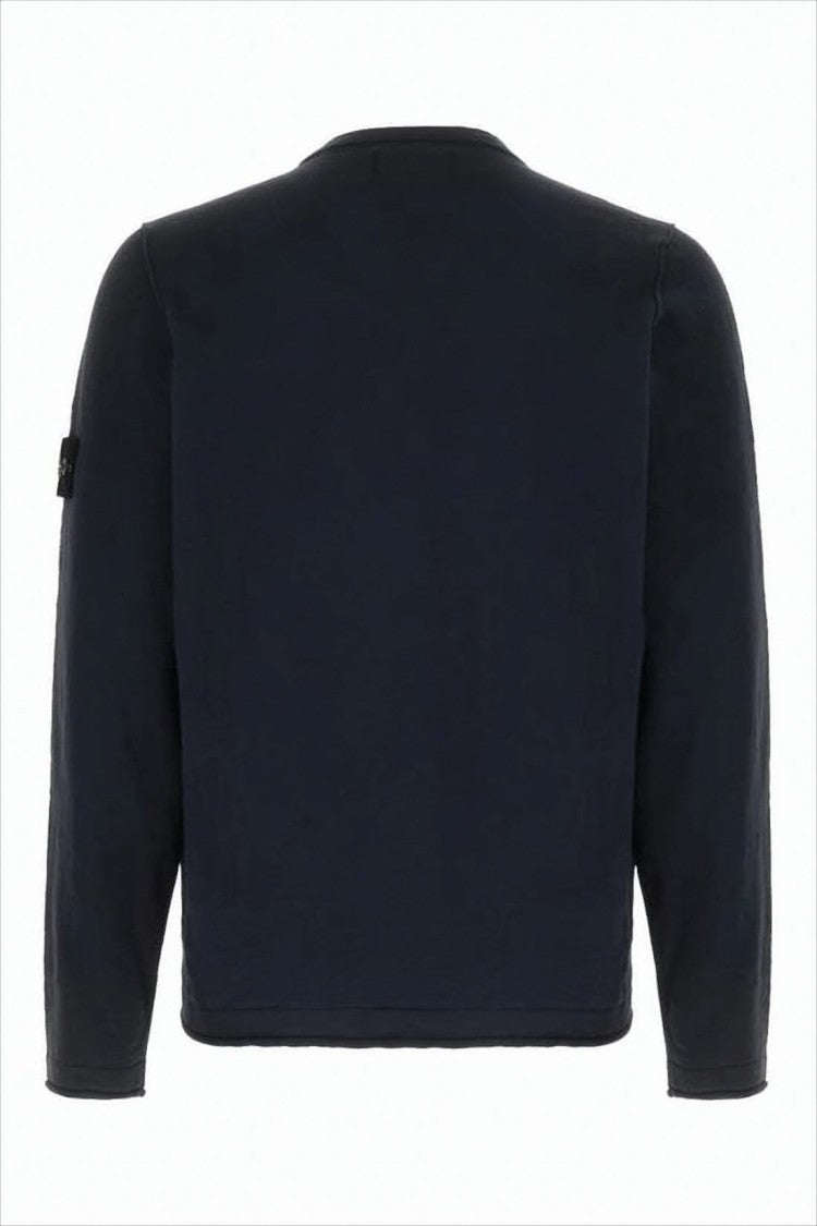 Relaxed Fit Black Sweater with Crew Neck Design