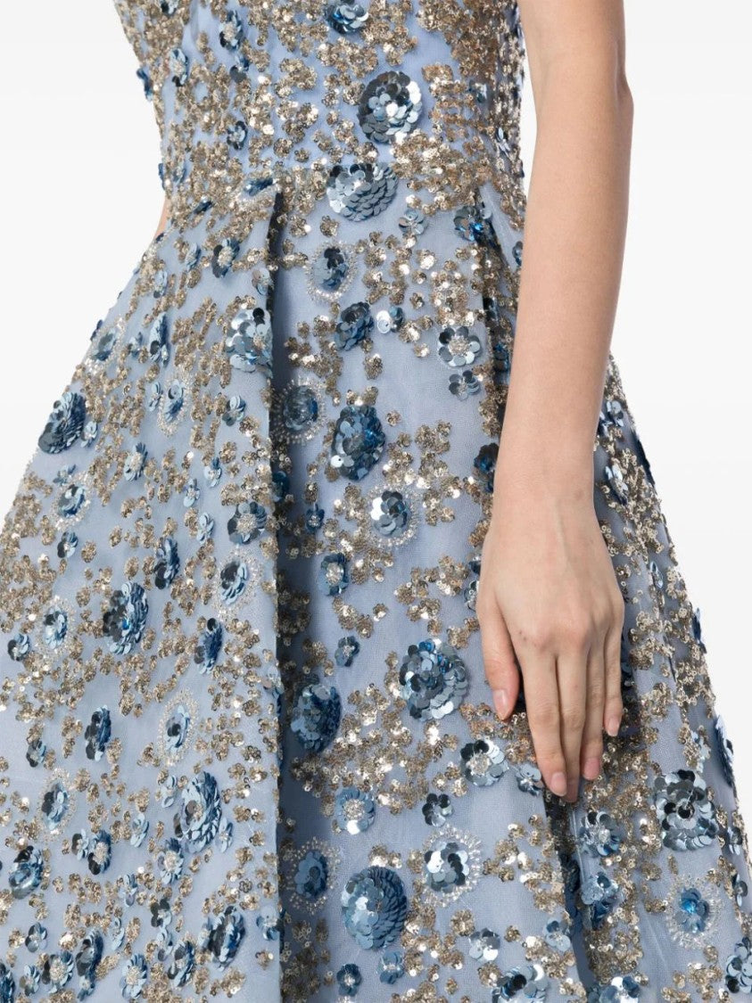 Tulle, High-Low Dress With Dotted Beading