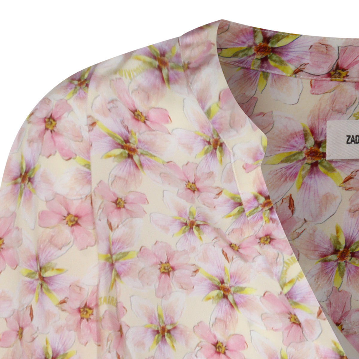 Floral-Patterned Long-Sleeved Viscose Top