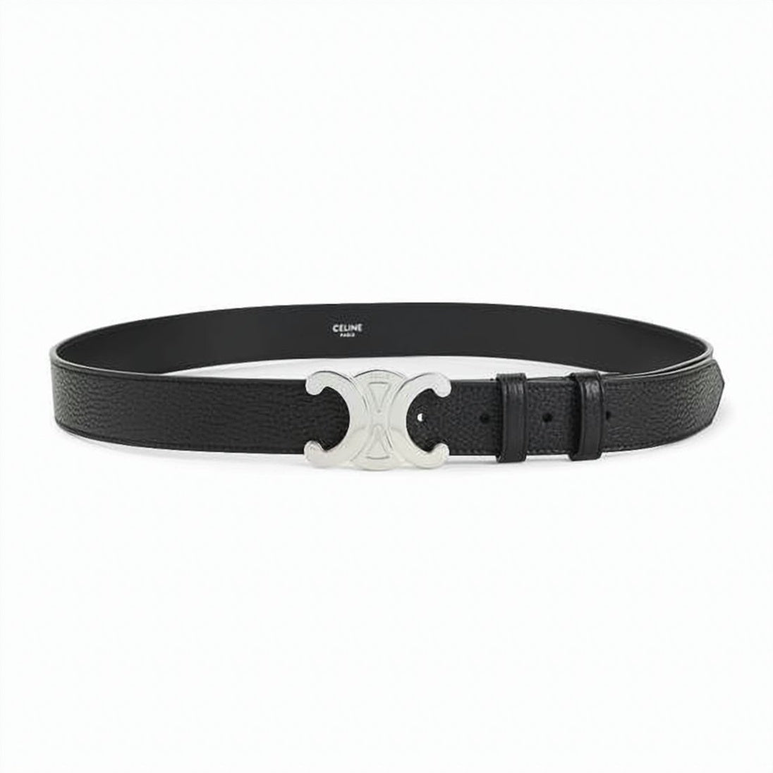 Textured Black Calf Leather Belt