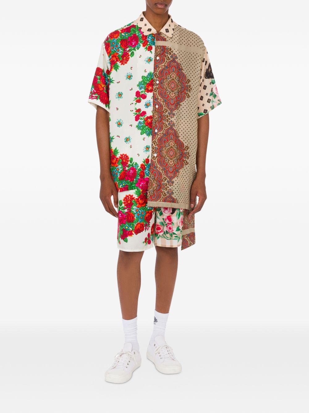 Patchwork Floral Print Shorts