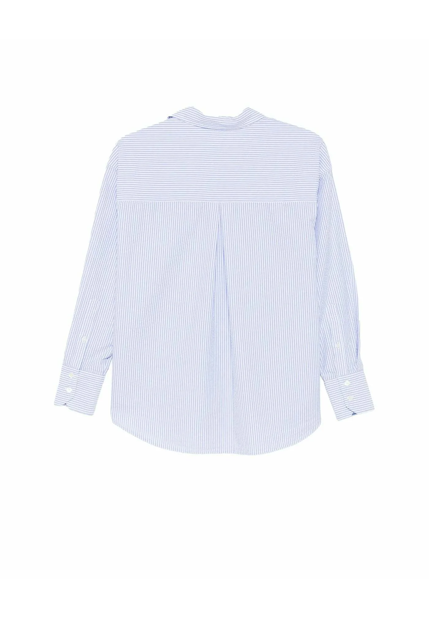 Light Blue and White Striped Button-Up Shirt