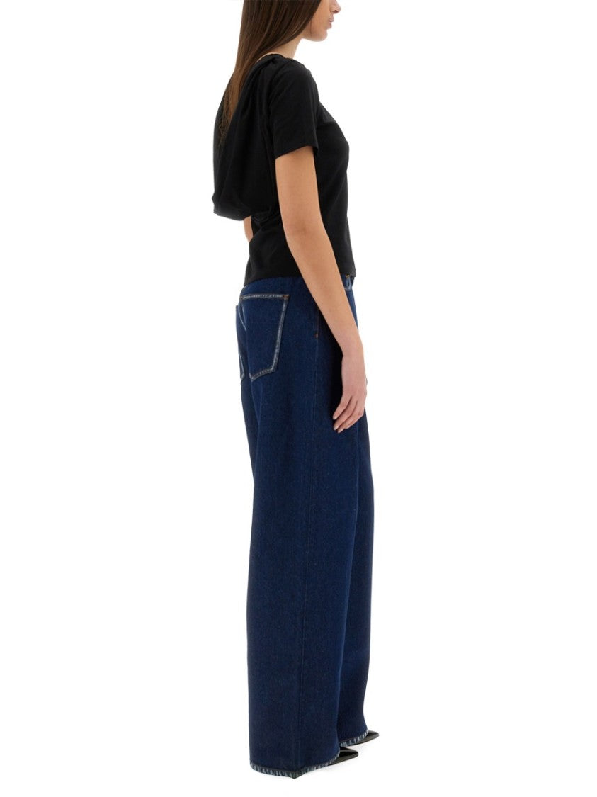 Slim-Fit T-Shirt With Draped Open Back