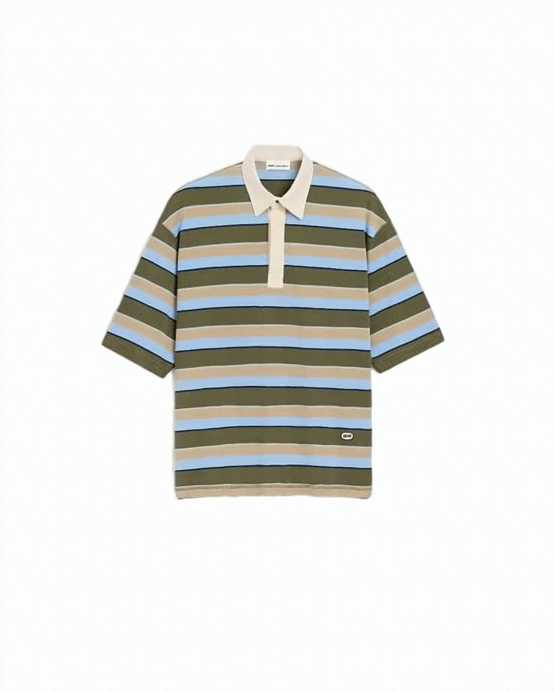 Multicolour Horizontal Striped Cotton Logo Polo