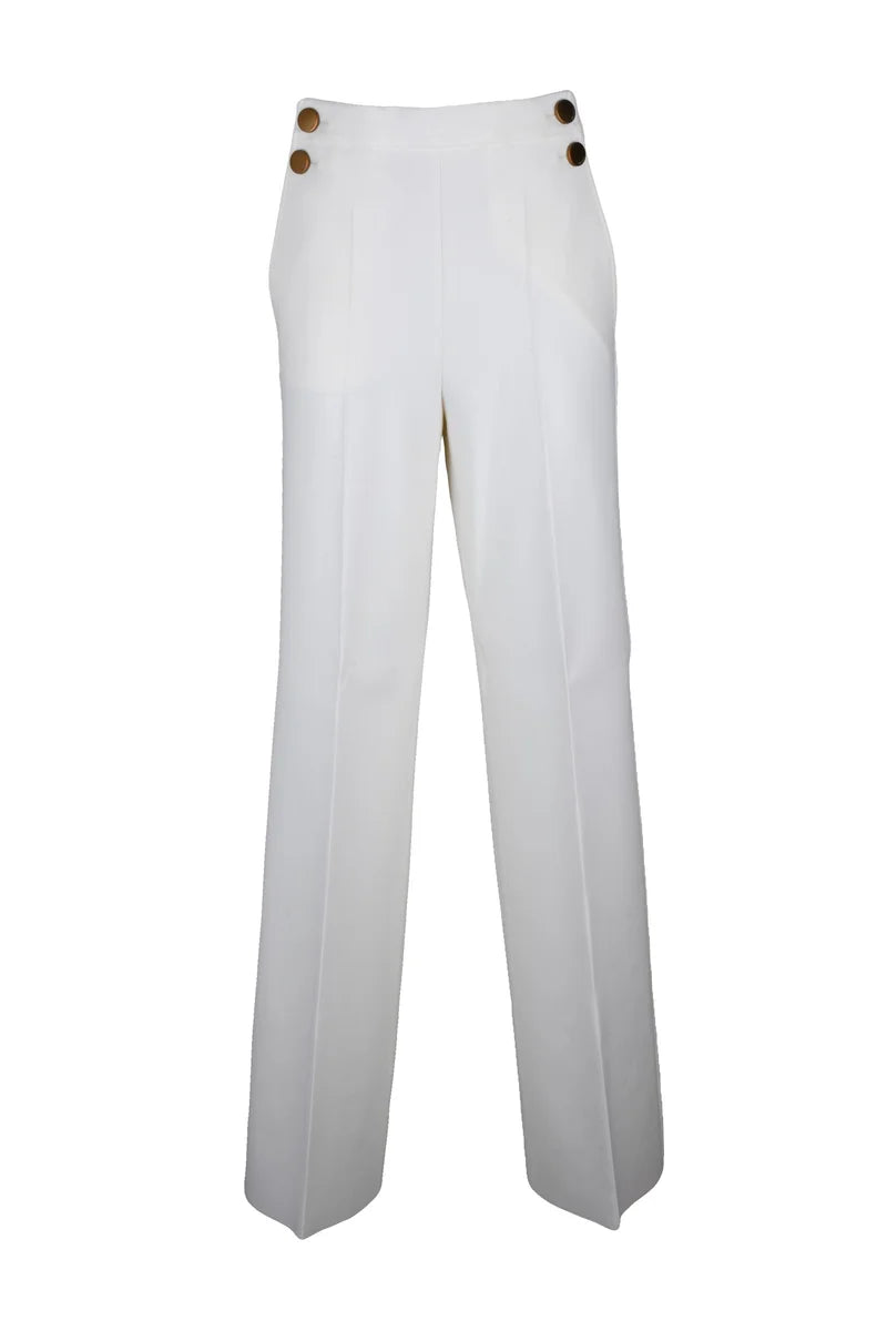 Polonia High-Waisted Trousers - White