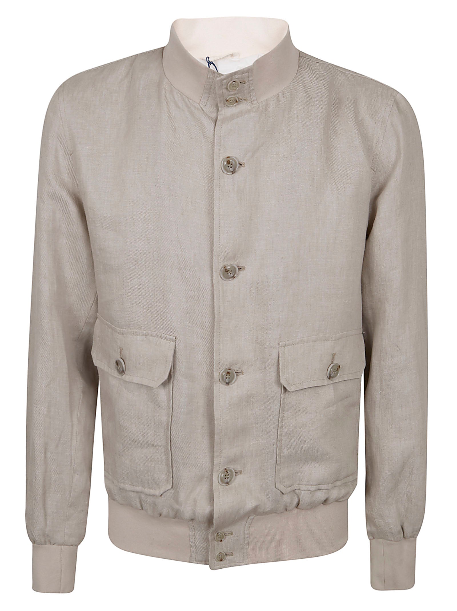 Lightweight Linen Jacket with Stand Collar