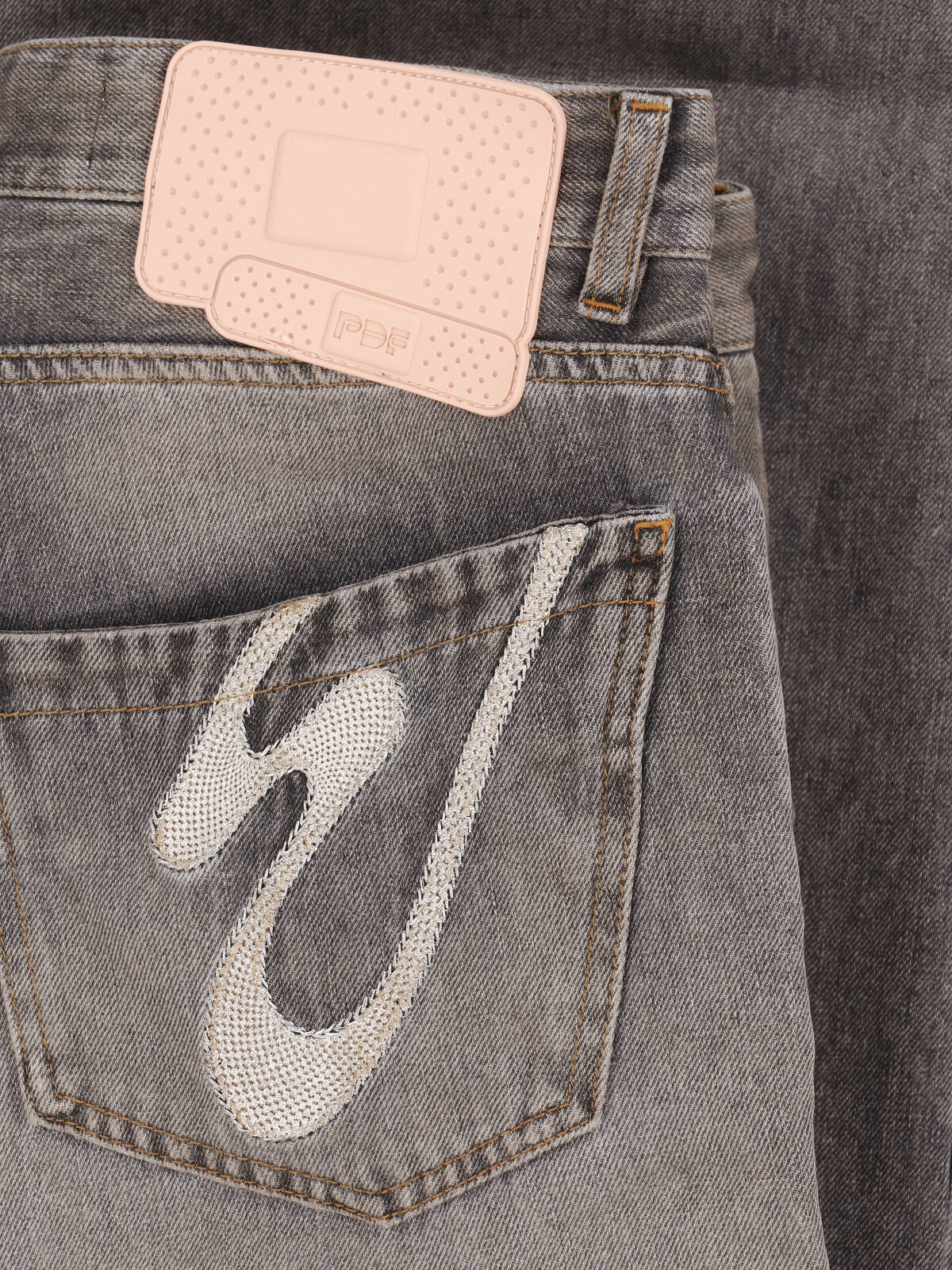 Gray Rich Kid Wide-Leg Jeans