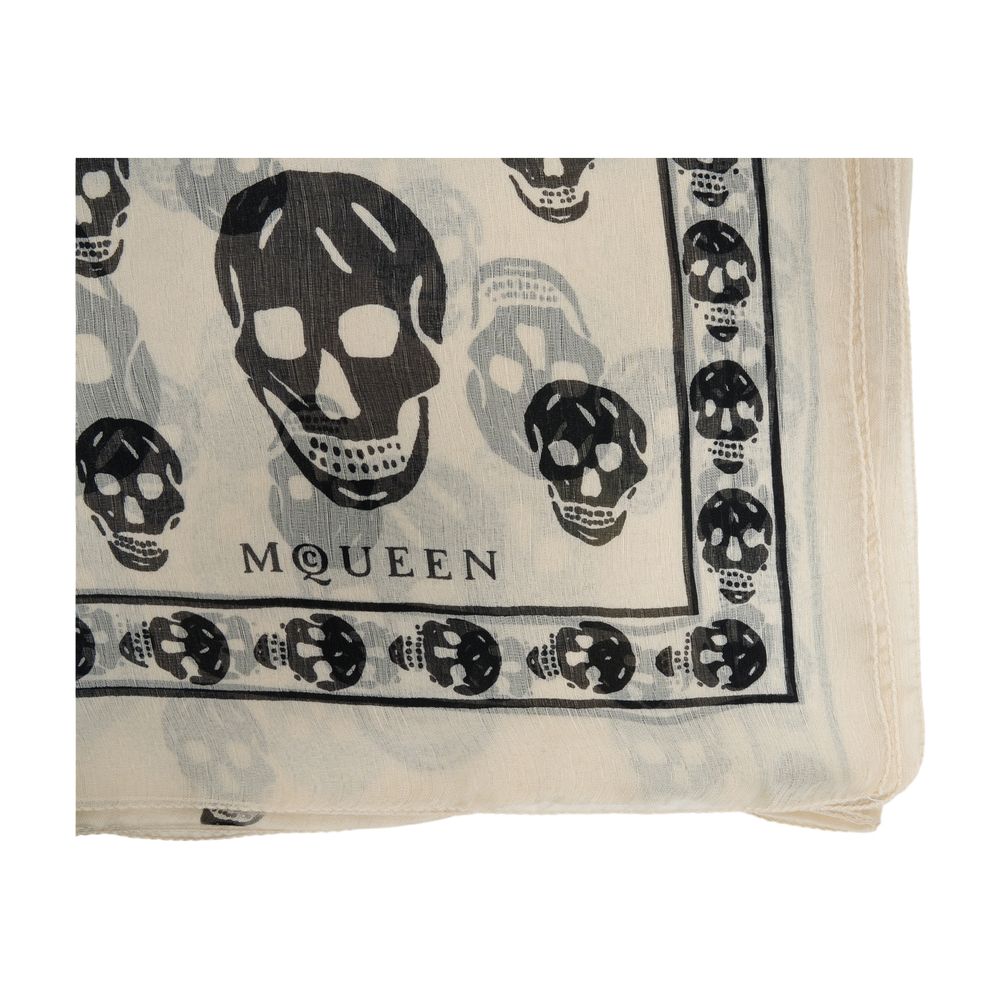 Ca Skull Scarf - Alexander McQueen - Silk - White