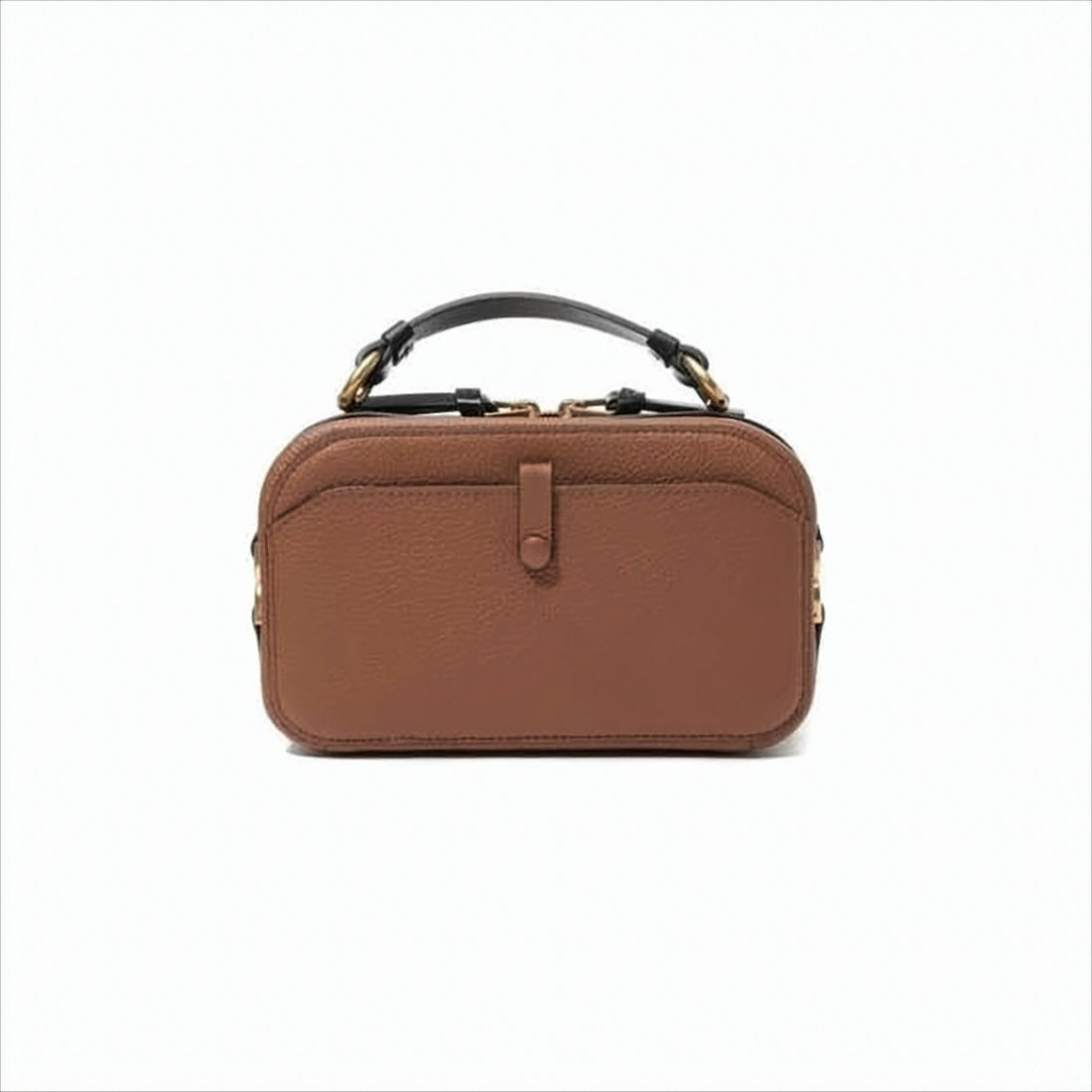 Structured Brown Calf Leather Crossbody Bag