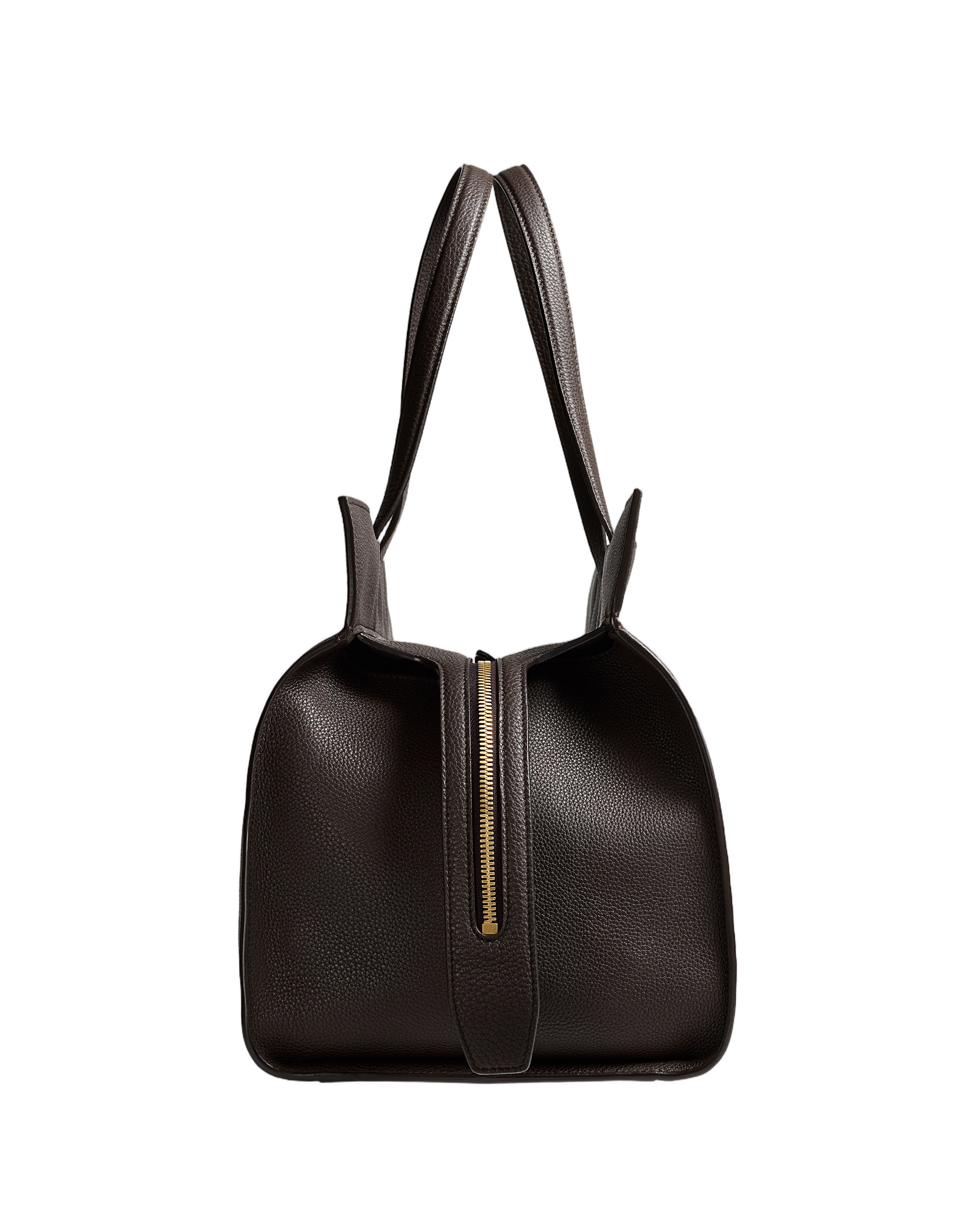 Structured Pebbled Leather Shoulder Bag