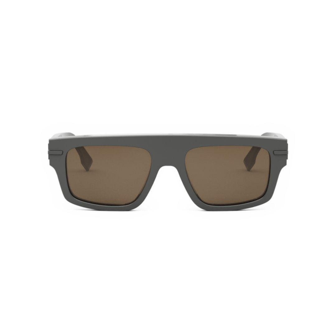 Bold Rectangular Frame Sunglasses With Raised Logo Detail