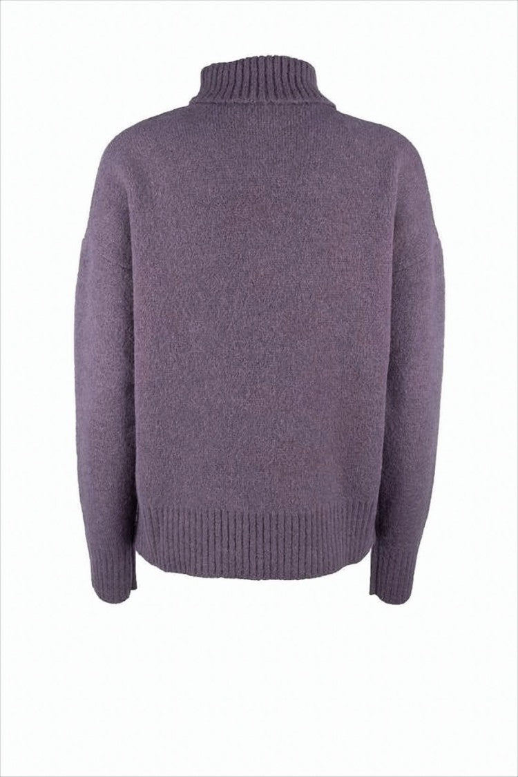 Cropped Turtleneck Sweater With Distinctive Heart Logo