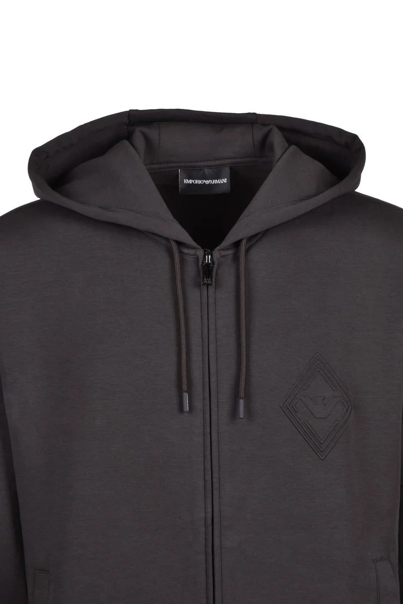 Zip Hoodie Cotton Stretch - Grey