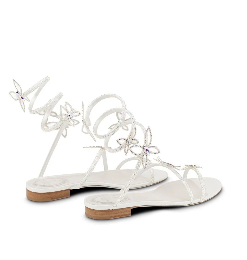 Butterfly Crystal Ivory Sandal