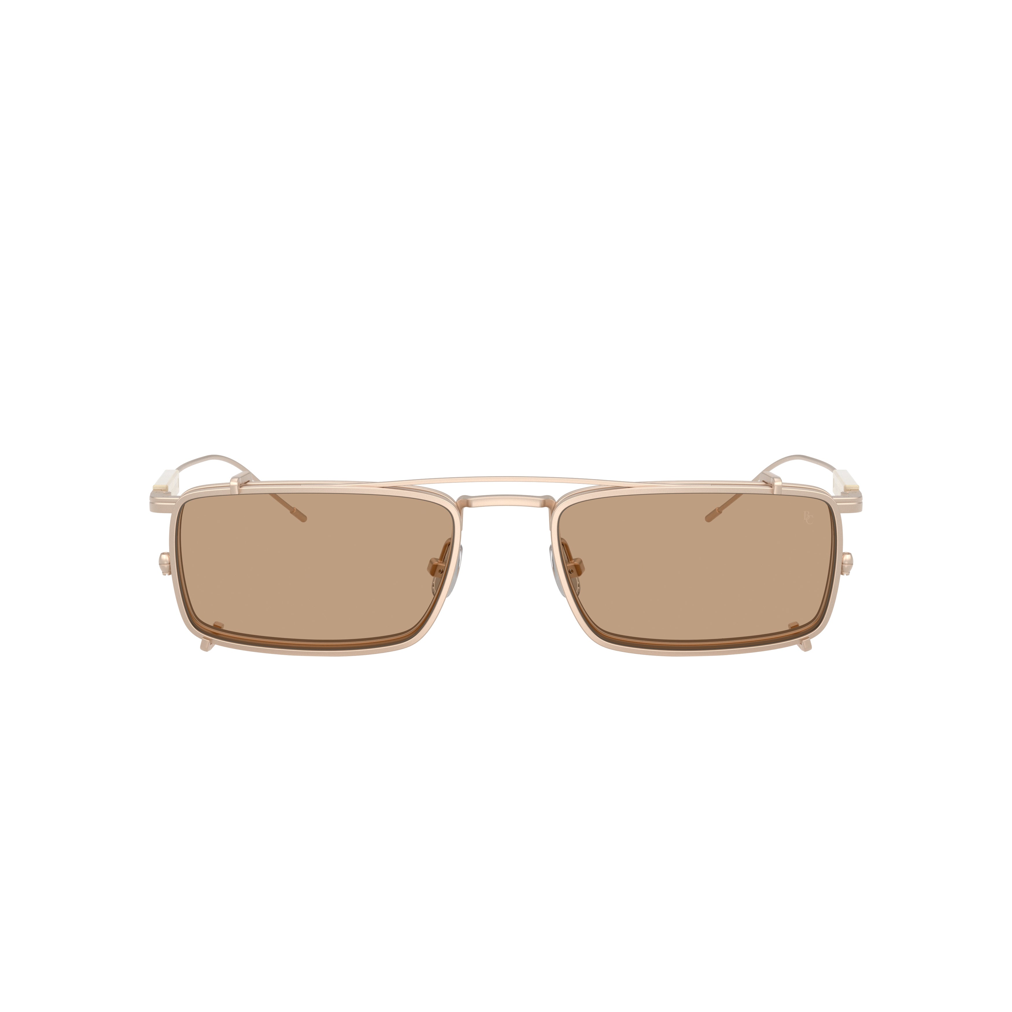 0bc2014st Rectangular Titanium Sunglasses with Double Bridge