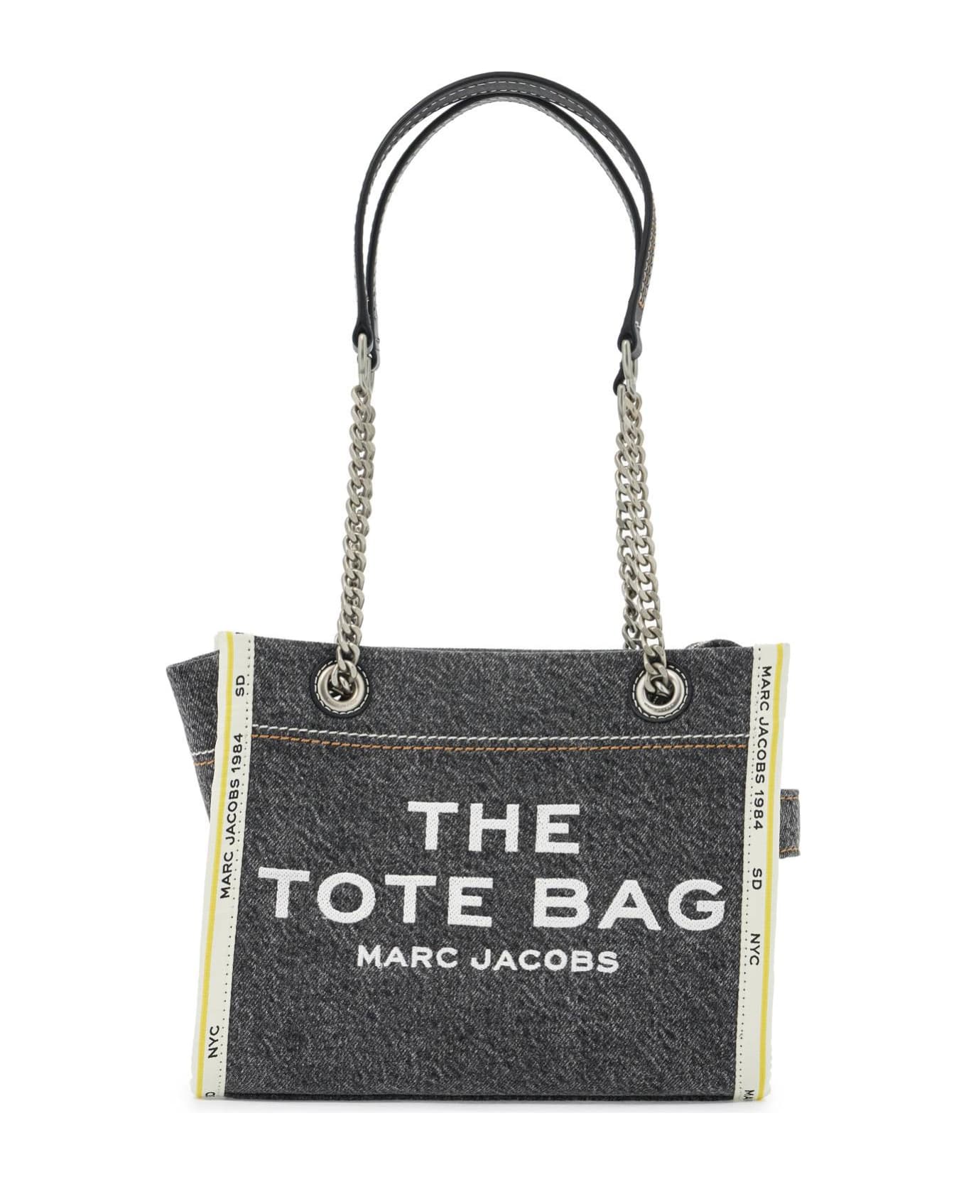 Textured Cotton Tote Bag with Bold Print