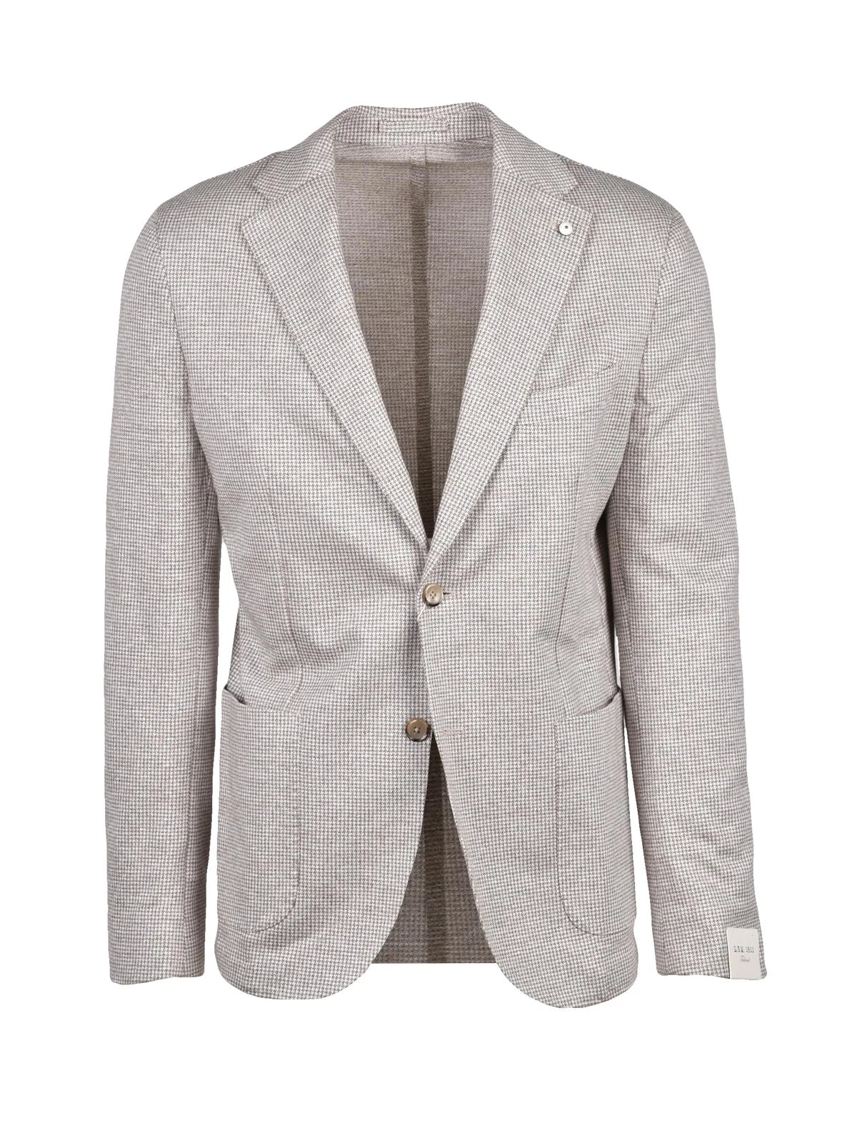 Beige White Linen Cotton Rounded Blazer Jacket