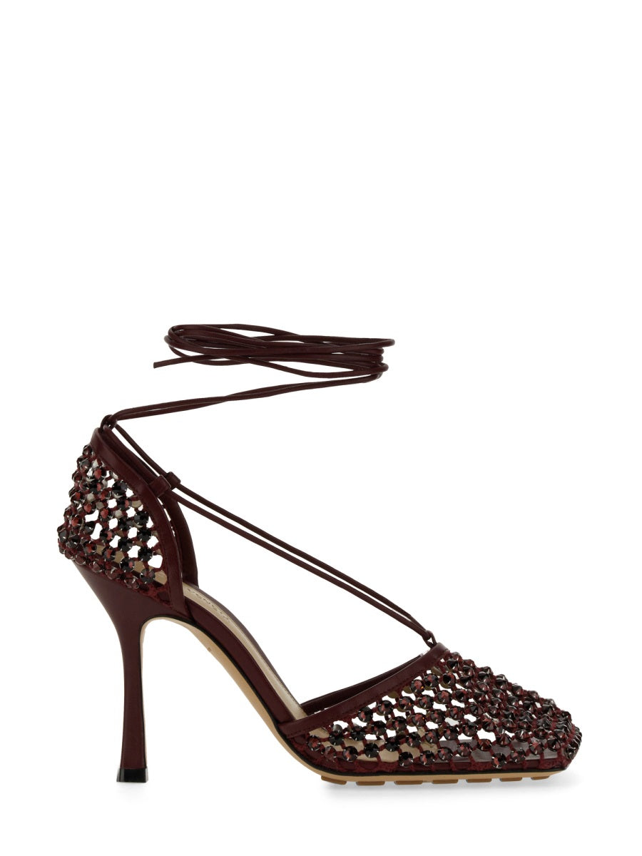Leather-Covered Stiletto Heel Sandal