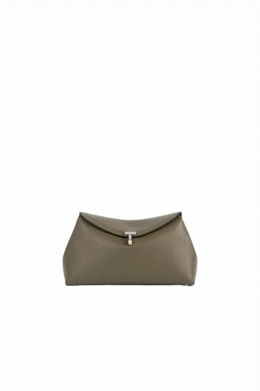 Textured Leather Shoulder Bag with Fold-Over Flap