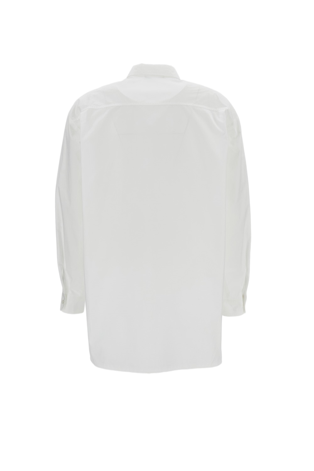White Cotton Shirt with Pointed Collar