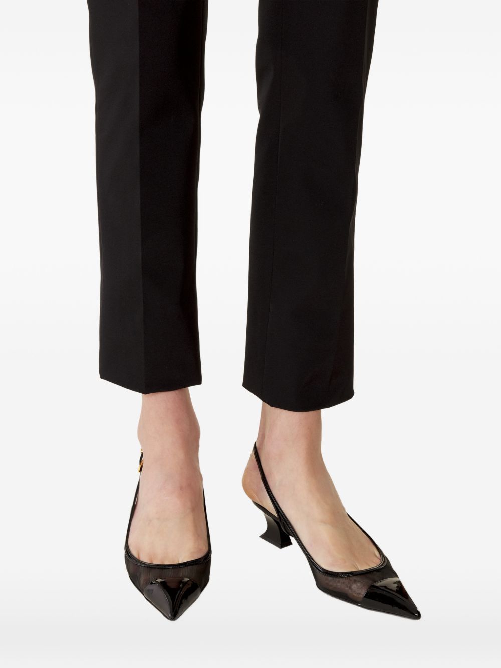 Silk and Nylon Blend Strappy Slingback