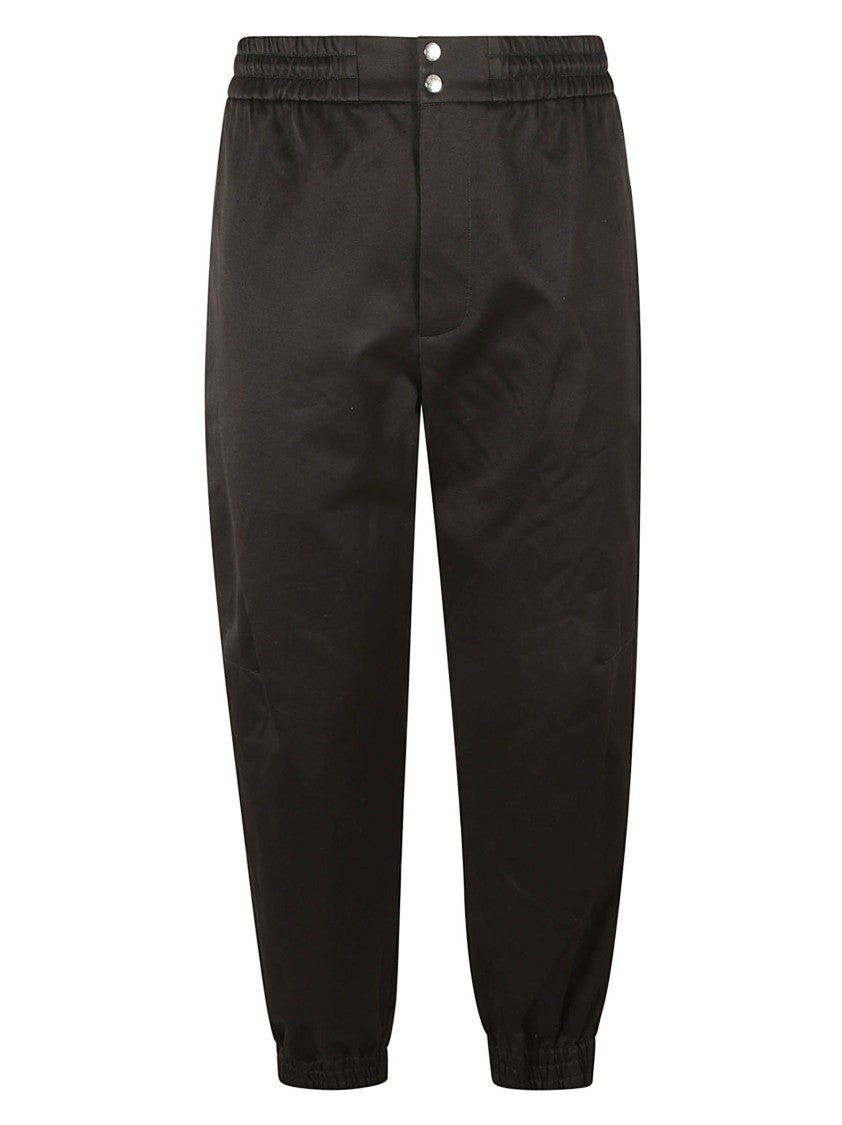 Relaxed-Fit Black Trousers With Elasticated Waistband